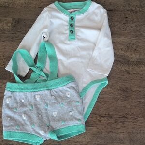 Cat & Jack Mint and White Diaper Cover Set
